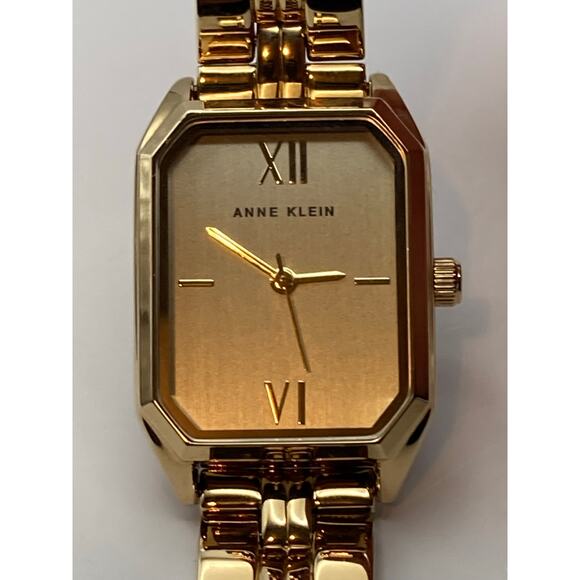 Anne Klein AK/3774 Womens Tank Watch 25mm New Battery Wrist Size 6.75 WR 100FT - Picture 1 of 11